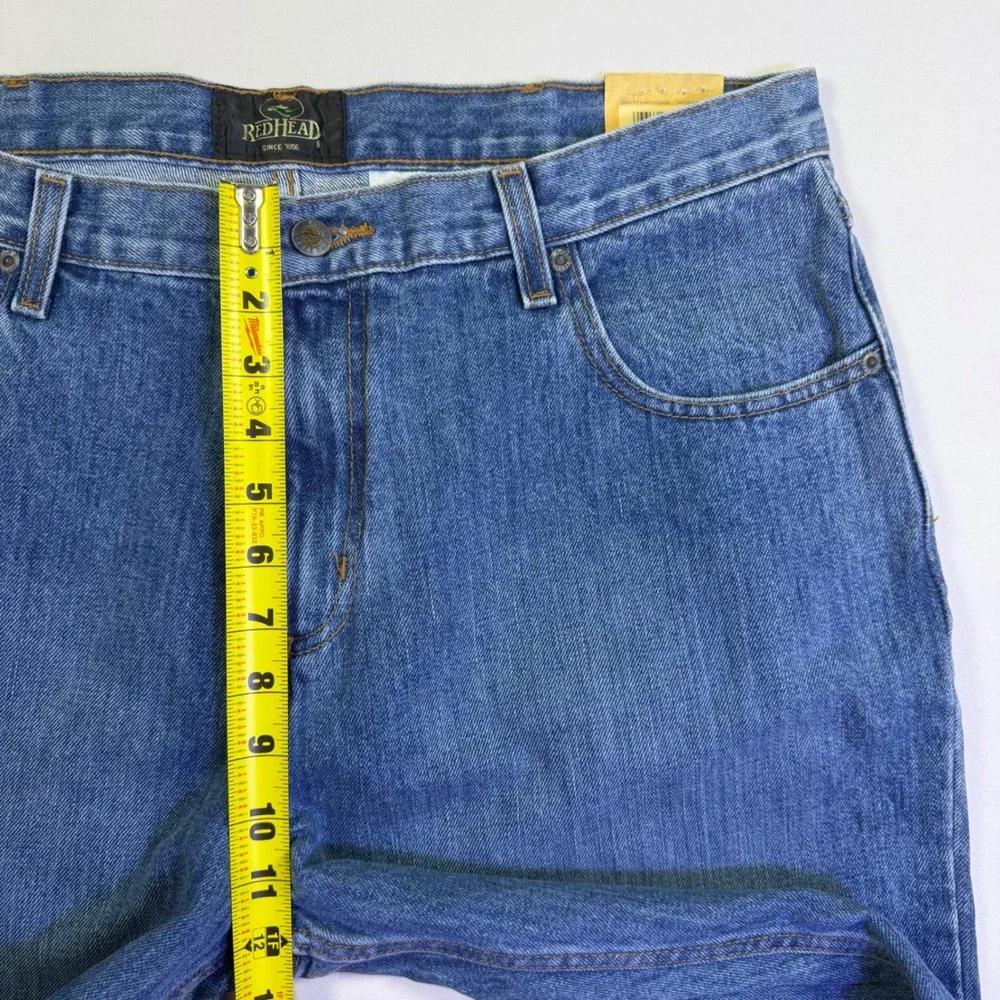 RedHead Mens Easy Fit Straight Leg Denim Jeans Blue 36x30 9050-AS Work Utility